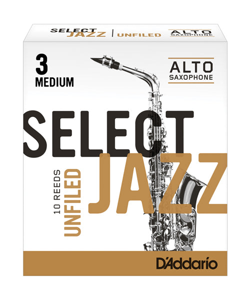 Caña D'Addario "Select Jazz" RRS10ASX3M para Saxofón Alto 3M Unfiled-Caja de 10 Piezas
