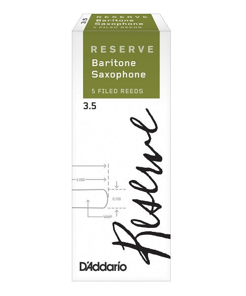 Caña D'addario "Reserve" DLR0525(5) para Saxofón Barítono 3 1/2-Caja de 5 Piezas