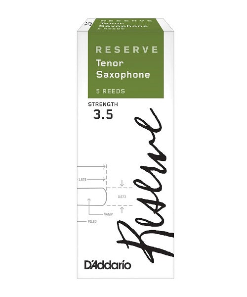 Caña D'Addario "Reserve" DKR0535(5) para Saxofón Tenor 3 1/2-Caja de 5 Piezas