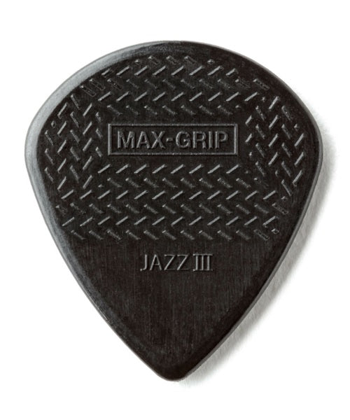 Púas Dunlop 471R3S Max Grip Jazz III Negro 1.38mm 24 Piezas