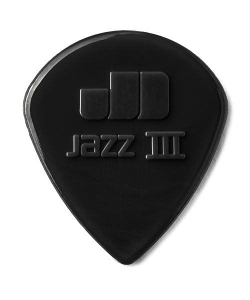 Púas Dunlop 47R3S Jazz III Nylon Negro 1.38mm 24 Piezas