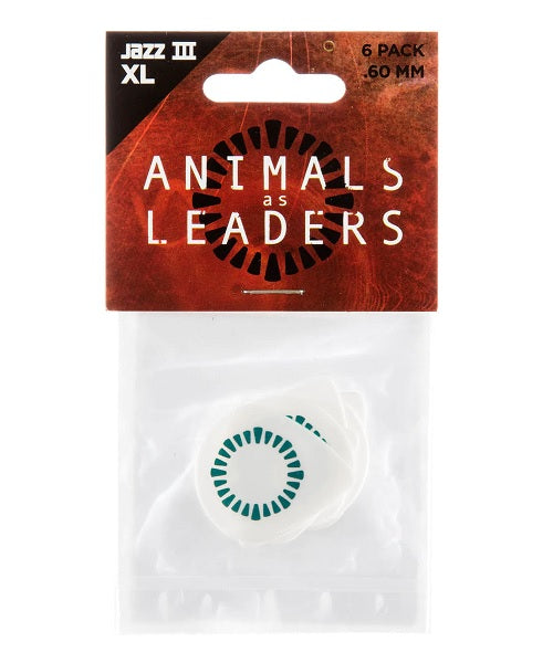 Púas Dunlop Tortex Jazz III XL AALP03 Tosin Abasi Animals As Leaders 0.60mm 6 Piezas