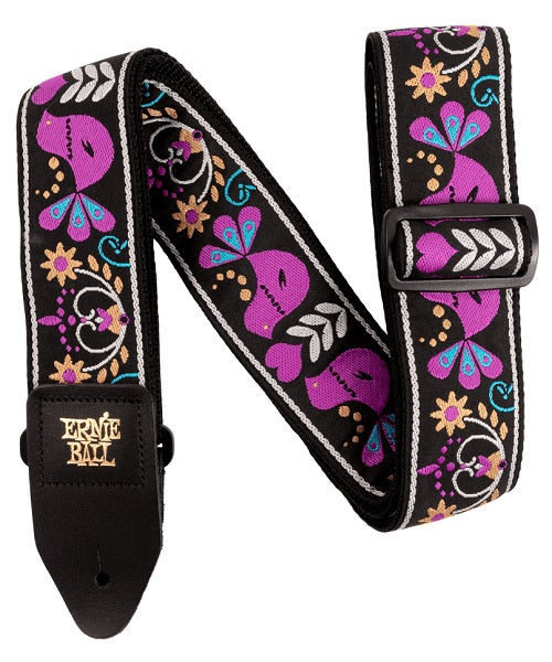 Ernie Ball Tahalí Jacquard 5331 Purple Bird Lupin