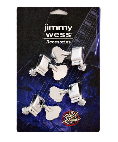 Maquinaria Jimmy Wess SKG270CR-CK 2+2 Cromada para Bajo Eléctrico (Perno y Botón Metal)
