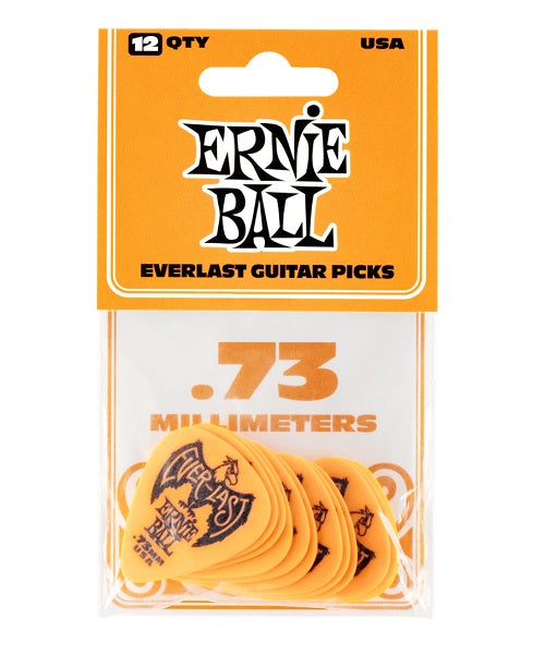 Púas Ernie Ball Everlast 9190 Anaranjado 0.73mm 12 Piezas