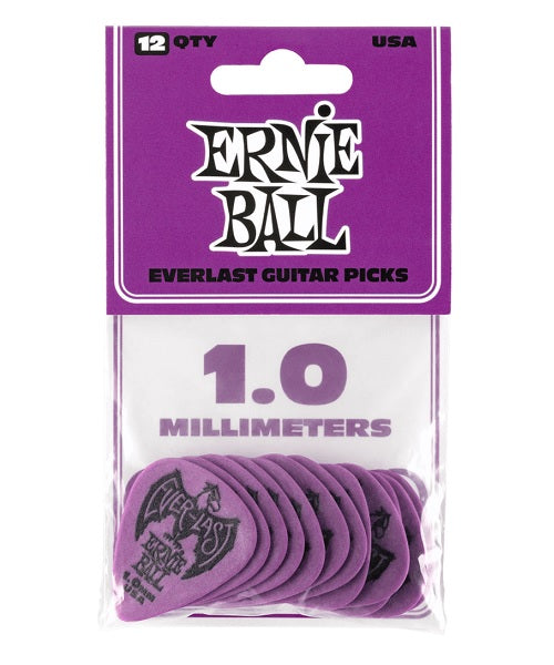 Púas Ernie Ball Everlast 9193 Morado 1.00mm 12 Piezas