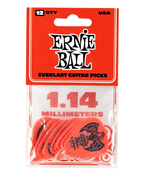 Púas Ernie Ball Everlast 9194 Rojo 1.14mm 12 Piezas