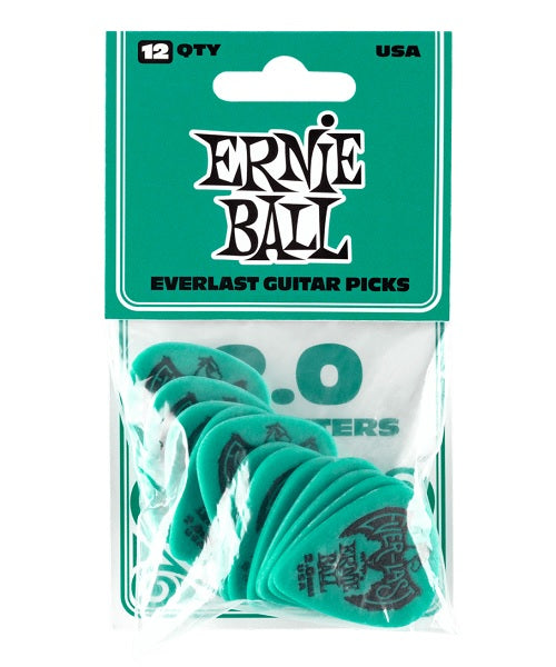Púas Ernie Ball Everlast 9196 Verde Agua 2.00mm 12 Piezas