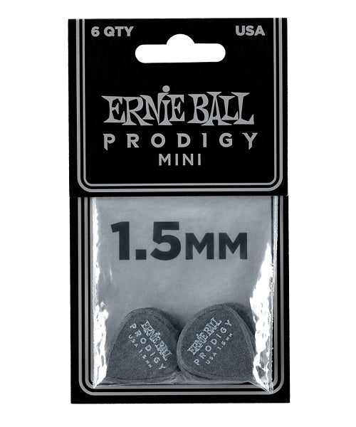 Púas Ernie Ball Prodigy 9200 Mini Negro 1.50mm 6 Piezas