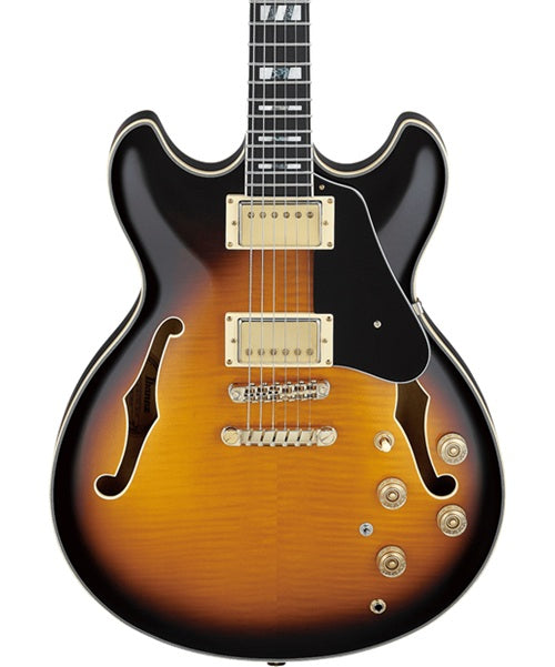 Exclusiva en Veerkamp Online Ibanez Guitarra Eléctrica Amarillo Antiguo/Sombreado Negro JSM10-VYS con Estuche, John Scofield