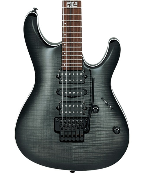 Exclusiva en Veerkamp Online Ibanez Guitarra Eléctrica Gris Transparente/Sombreado Negro KIKO10BP-TGB con Funda, Kiko Loureiro