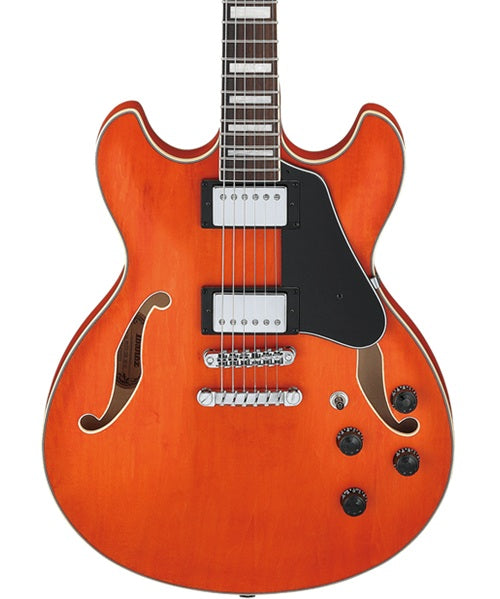 Ibanez Guitarra Eléctrica Entintado Anaranjado Mate AS73-TTF, Serie Artcore