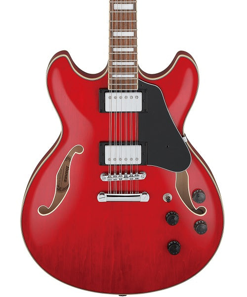 Guitarra Eléctrica Ibanez Artcore AS7312-TCD Rojo Transparente de 12 Cuerdas