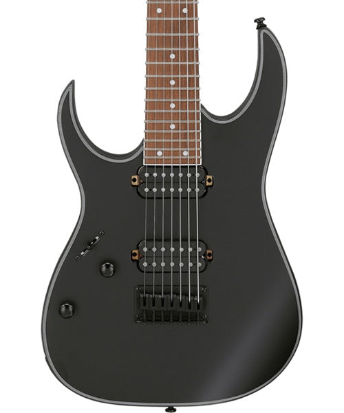 Ibanez Guitarra Eléctrica 7 Cuerdas RG7421EXL-BKF Negra Mate, Serie RG Zurda
