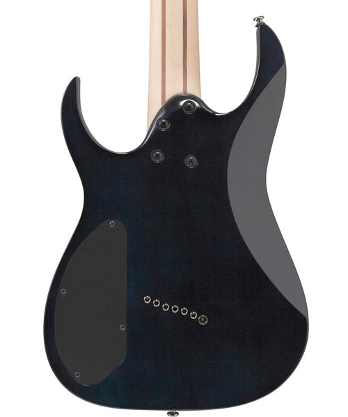 Exclusiva en Veerkamp Online Ibanez Guitarra Eléctrica 7 Cuerdas Natural/Sombreado Azul Negro RGMS7PB-CBS, Serie RG Multi-Escala