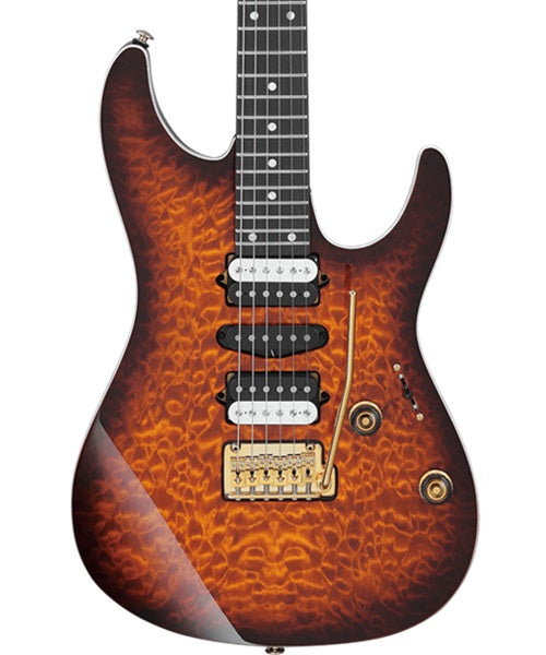 Guitarra Eléctrica Ibanez AZ Premium AZ47P1QM-DEB Café Sombreado con Funda