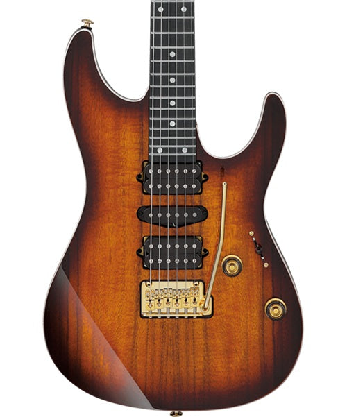 Exclusiva en Veerkamp Online Ibanez Guitarra Eléctrica Entintado Café/Sombreado Café AZ47P2K-DEB con Funda, Serie AZ Premium