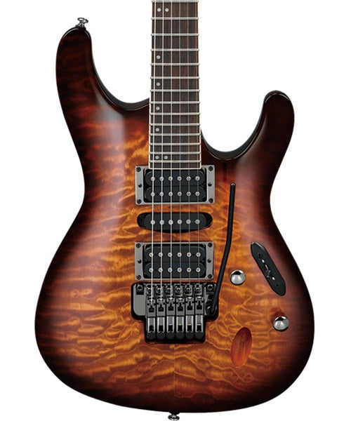 Ibanez Guitarra Eléctrica Entintado Café/Sombreado Café S670QM-DEB, Serie S