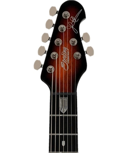 Exclusiva en Veerkamp Online Sterling by Music Man Guitarra Eléctrica 7 Cuerdas Entintado Ambar/Sombreado Negro ST-MAJ270XFM-TGEE1WB con Funda, Serie Majesty 7 DiMarzio