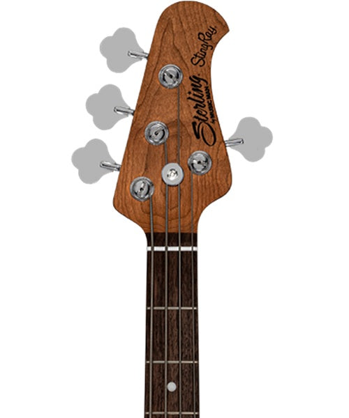 Bajo Eléctrico Sterling by Music Man StingRay RAY34 Ámbar Transparente/Sombreado Rojo con Funda