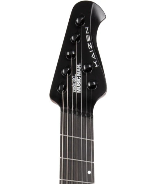 Exclusiva en Veerkamp Online Music Man Guitarra Eléctrica 7 Cuerdas 730-66-52-00-MB-BM Negro Mate con Estuche, Kaizen 7
