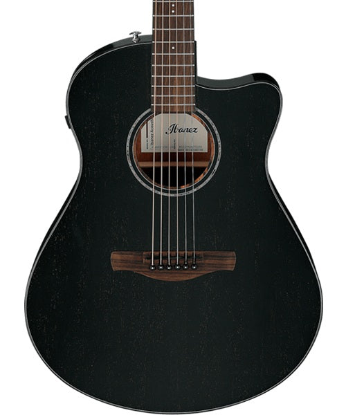 Ibanez Guitarra Electroacústica Negro Rustico AAM340CE-RUB, Serie Advanced Acoustic