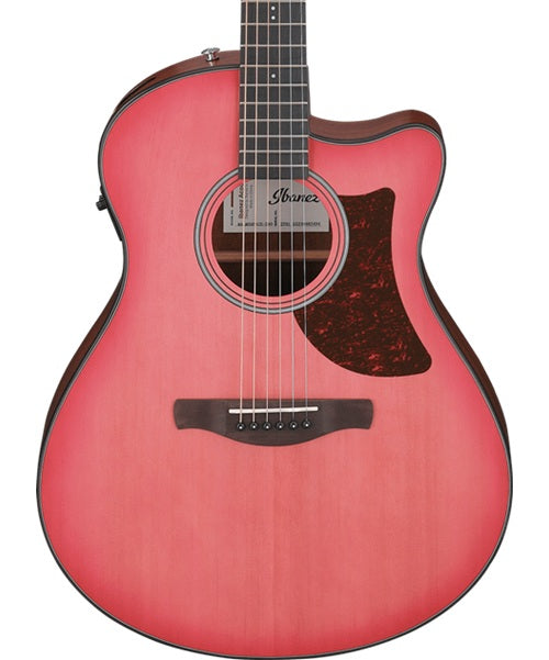 Ibanez Guitarra Electroacústica Rojo Coral Sombreado AAM50CE-CRO, Serie Advanced Acoustic