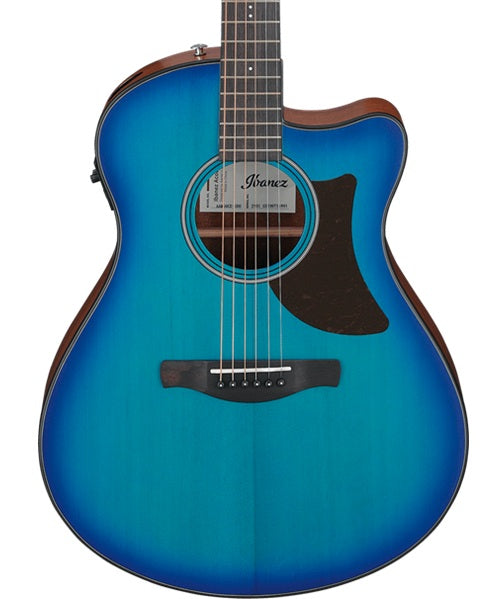 Ibanez Guitarra Electroacústica Azul Zafiro Sombreado AAM50CE-SBO, Serie Advanced Acoustic