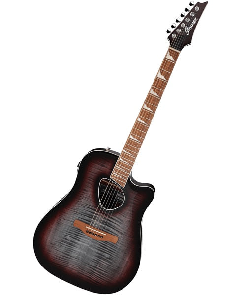 Guitarra Electroacústica Ibanez Altstar ALT30FM-RDB Gris Transparente Sombreado Negro Rojo