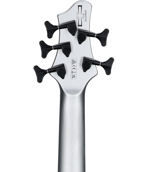 Exclusiva en Veerkamp Online Ibanez Bajo Eléctrico 5 Cuerdas BTB25TH5-SLM Gris Texturizado/Sombreado Plata Mate, Serie BTB 25TH Anniversary
