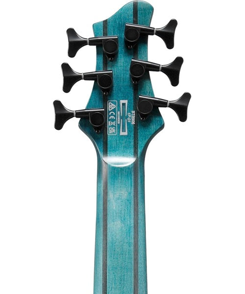 Exclusiva en Veerkamp Online Ibanez Bajo Eléctrico 6 Cuerdas BTB946-COL Gris Entintado Azul, Serie BTB