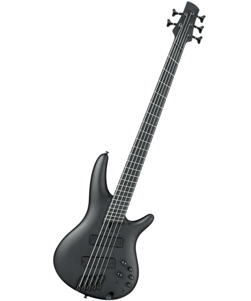Exclusiva en Veerkamp Online Ibanez Bajo Eléctrico 5 Cuerdas SRMS625EX-BKF Negro Mate Multi Escala, Serie SR Iron Label