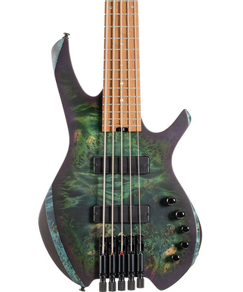 Bajo Eléctrico Cort Artisan Space 5 SDG 5 Cuerdas Entintado Verde Sombreado Morado Mate con Funda
