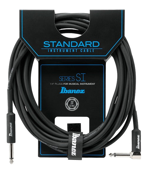 Cable Ibanez SI20L Negro Recto Angulado 6.10m
