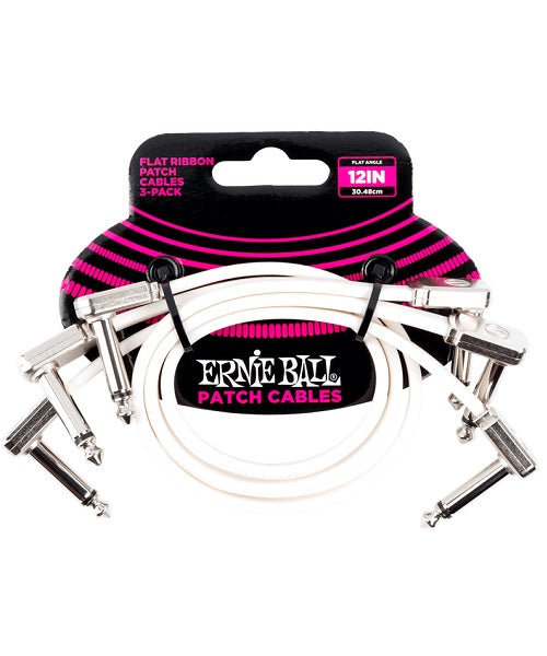 Cables Ernie Ball Flat Ribbon 6386 Blanco Angulado/Angulado 3 Piezas 30.48cm