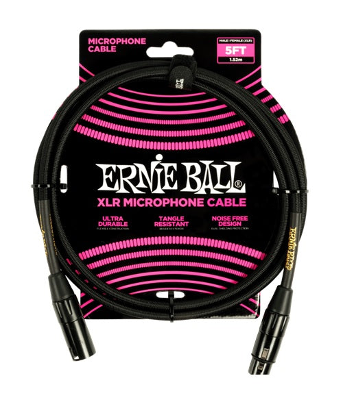 Cable Ernie Ball 6390 para Micrófono Negro XLR Macho/Hembra 1.52m