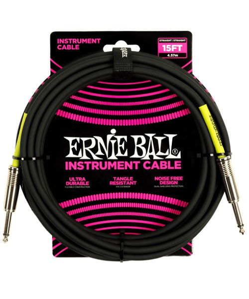 Cable Ernie Ball Braided 6399 Negro Recto/Recto 4.57m
