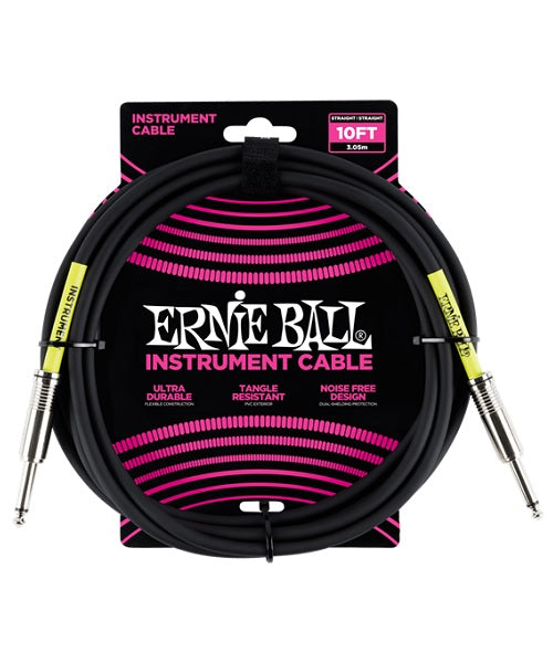Cable Ernie Ball Clásico 6048 Negro Recto/Recto 3.04m