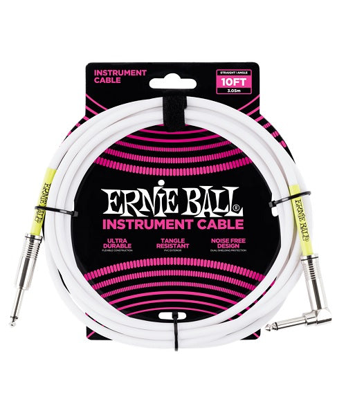 Cable Ernie Ball Clásico 6049 Blanco Recto/Angulado 3.04m