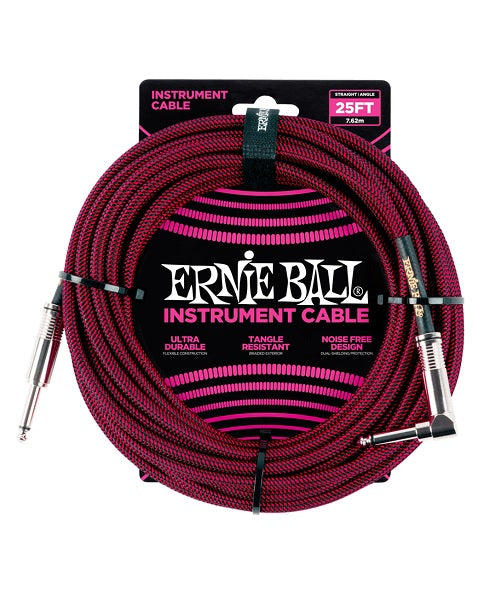 Cable Ernie Ball Braided 6062 Negro/Rojo Recto/Angulado 7.62m