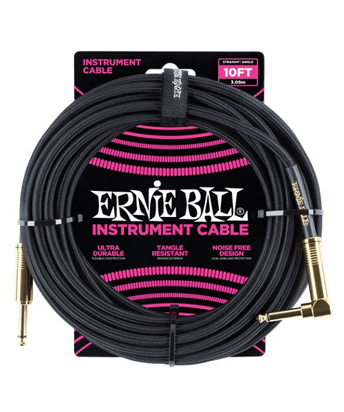 Cable Ernie Ball Braided 6081 Negro Recto/Angulado 3.05m