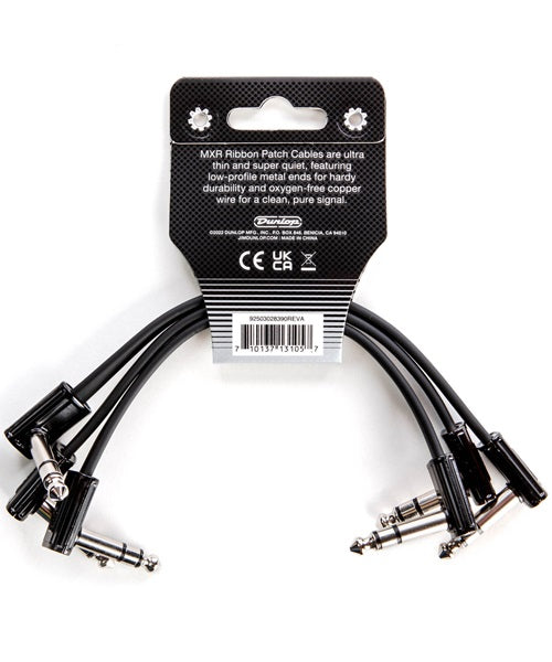 Dunlop MXR Cable 3PDCISTR06R, 0.1524 MTS. "TRS" Negro, Angulado/Angulado, 3 pzas