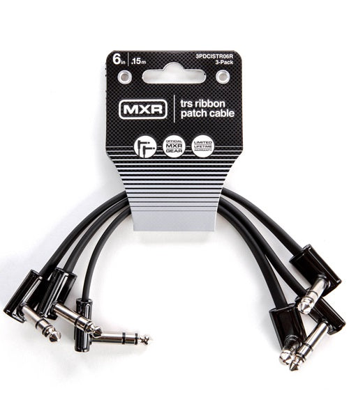 Cables de Parcheo Dunlop MXR 3PDCISTR06R TRS Negro Angulado/Angulado 15.24cm 3 Piezas