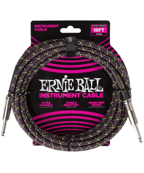 Cable Ernie Ball Braided 6431 Purple Python Recto/Recto 5.48m