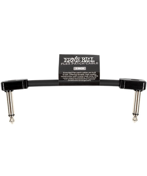 Cable de Parcheo Ernie Ball Flex Patch 6438 Negro Angulado/Angulado 1 pieza 7.62cm