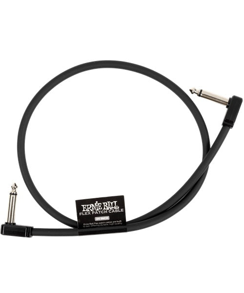Ernie Ball Cable Flex Patch 6442 Negro 0.6096 Mts. Angulado/Angulado, 1 Pza