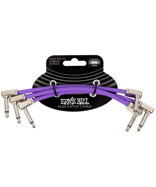 Cable de Parcheo Ernie Ball Flex Patch 6452 Morado Angulado/Angulado 3 piezas 15.24cm