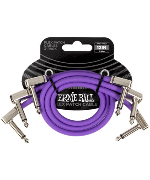 Cable de Parcheo Ernie Ball Flex Patch 6453 Morado Angulado/Angulado 3 piezas 30cm