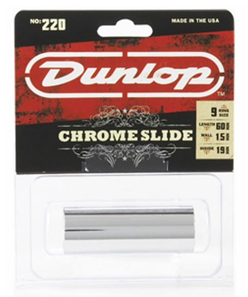 Slide Dunlop 220SI Mediano de Acero Cromado para Guitarra