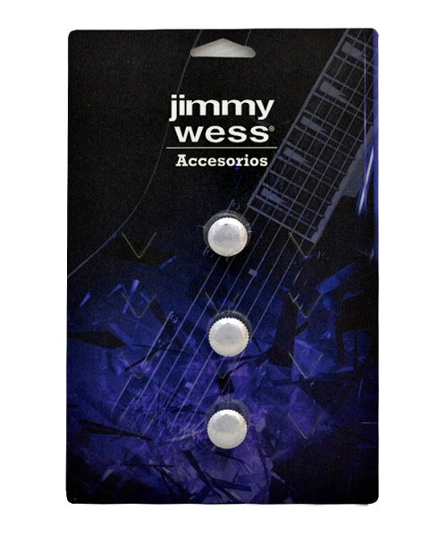 Botones Jimmy Wess SGGK-31CR-CK Metal Cromado para Guitarra Eléctrica (3 pzas)